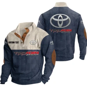 Toyota Trd Exclusive Logo Knitted Ribbed Corduroy Sweatshirt Mid Stretch Stand Collar Pullover Sweater, Custom Text HG180325Y32RCSCT2TOT