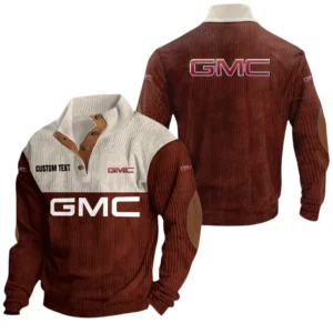 GMC Knitted Ribbed Corduroy Sweatshirt Mid Stretch Stand Collar Pullover Sweater, Custom Text HG140325Y32RCSCT1GMC