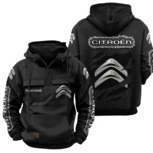 Citroen Quarter Zip Hoodie Sports Hoodie Multi-Pockets Custom Name TN240525Y41HJRCT2CIT