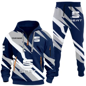 SEAT Half Zip Hoodie x Long Pants Set All-over Print, Custom Name HIHI130525Y26QZ3HSEA