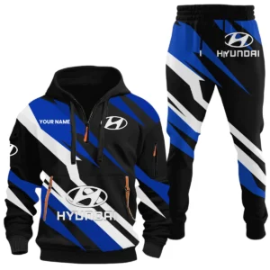 Hyundai Half Zip Hoodie x Long Pants Set All-over Print, Custom Name HIHI100525Y26QZ3HHYU