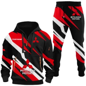 Mitsubishi Half Zip Hoodie x Long Pants Set All-over Print, Custom Name HIHI120525Y26QZ3HMIT
