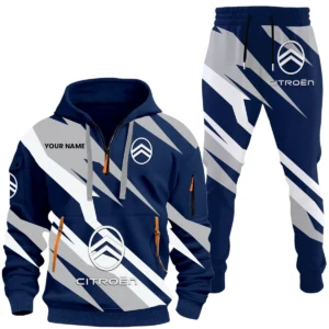 Citroen Half Zip Hoodie x Long Pants Set All-over Print, Custom Name HIHI140525Y26QZ3HCIT