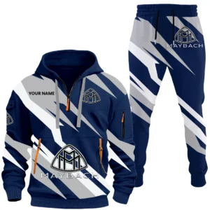Maybach Half Zip Hoodie x Long Pants Set All-over Print, Custom Name HIHI140525Y26QZ3HMAB