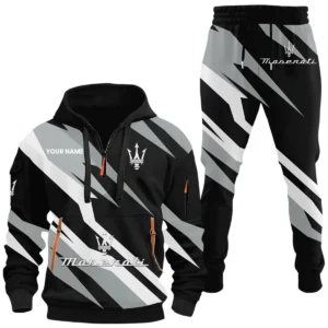 Maserati Half Zip Hoodie x Long Pants Set All-over Print, Custom Name HIHI140525Y26QZ3HMAS