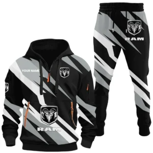 Ram Half Zip Hoodie x Long Pants Set All-over Print, Custom Name HIHI140525Y26QZ3HRAM
