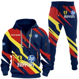 Scuderia Ferrari HP Racing Half Zip Hoodie x Long Pants Set All-over Print, Custom Name HIHI160525Y26QZ3HSF1