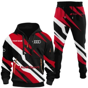 Audi Sport Racing Half Zip Hoodie x Long Pants Set All-over Print, Custom Name HIHI170525Y26QZ3HAUS