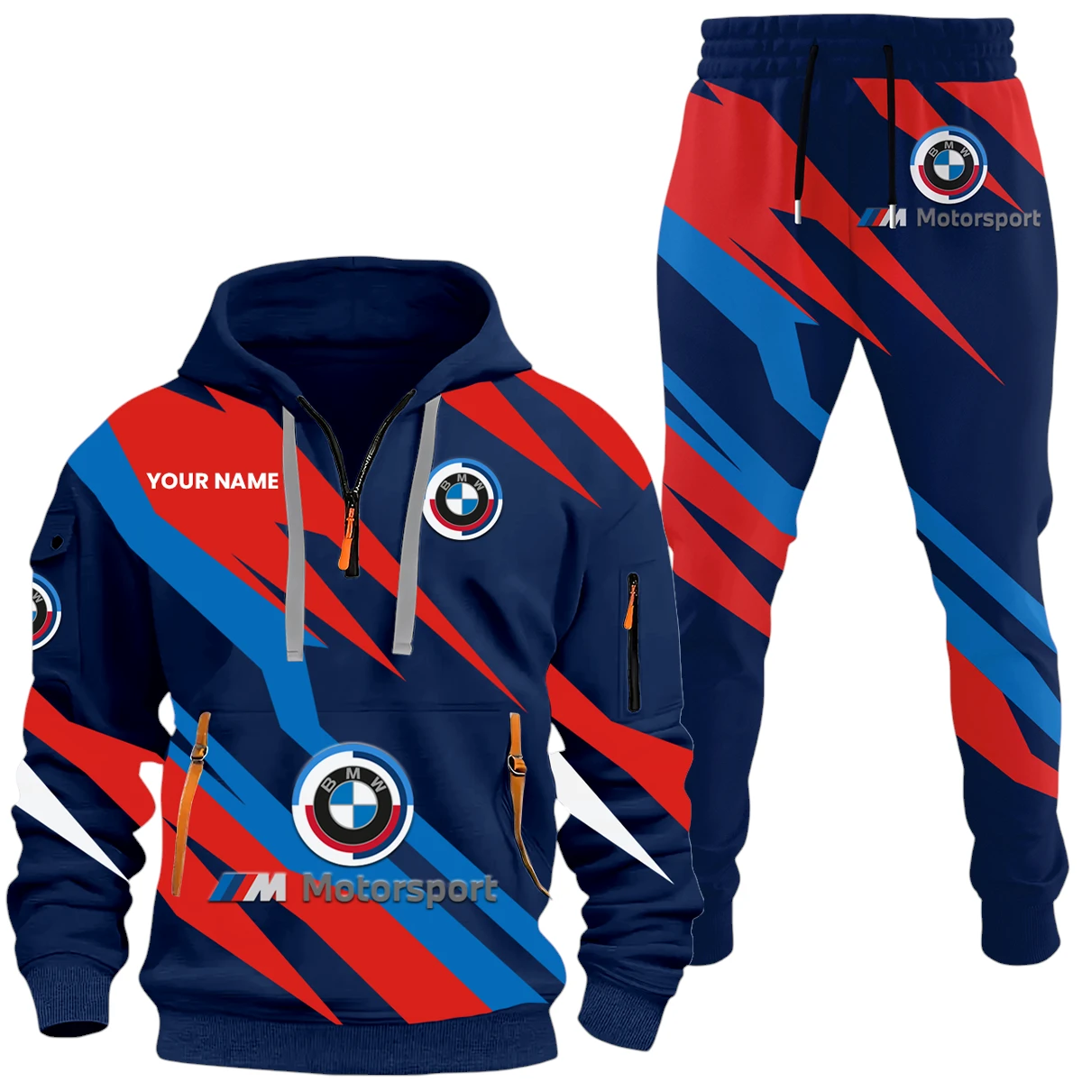 BMW M Motorsport Racing Half Zip Hoodie x Long Pants Set All-over Print, Custom Name HIHI170525Y26QZ3HBMM BMW M Motorsport Racing Half Zip Hoodie x Long Pants Set All-over Print, Custom Name HIHI170525Y26QZ3HBMM