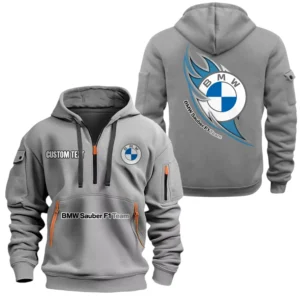 BMW Sauber F1 Team Half Zip Hoodie, Sport Hooded Multi-Pocket, Custom Name TN260525Y25QZ2HCT1BMW