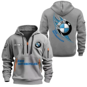 BMW Motorcycles Half Zip Hoodie, Sport Hooded Multi-Pocket, Custom Name TN260525Y25QZ2HCT3BMW