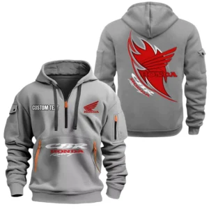 Honda CBR Half Zip Hoodie, Sport Hooded Multi-Pocket, Custom Name TN270525Y25QZ2HCT1CBR