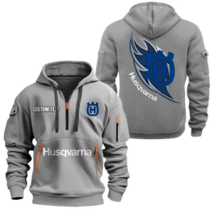 Husqvarna Half Zip Hoodie, Sport Hooded Multi-Pocket, Custom Name TN270525Y25QZ2HCT1HUM