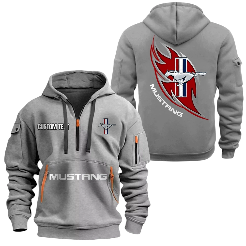 Mustang Half Zip Hoodie, Sport Hooded Multi-Pocket, Custom Name TN270525Y25QZ2HCT1MUS Mustang Half Zip Hoodie, Sport Hooded Multi-Pocket, Custom Name TN270525Y25QZ2HCT1MUS