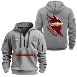 Chevrolet Silverado Half Zip Hoodie, Sport Hooded Multi-Pocket, Custom Name TN270525Y25QZ2HCT3CRL