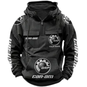 Can Am BRP Quarter Zip Hoodie, Sports Hoodie Multi-Pockets, Custom Name TN240525Y41HJRCT1CAE