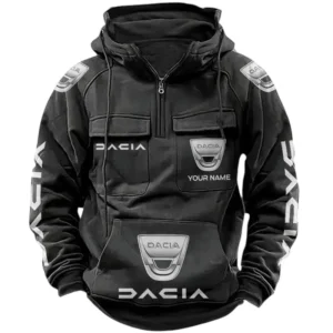 Dacia Quarter Zip Hoodie Sports Hoodie Multi-Pockets Custom Name TN250525Y41HJRCT1CIA