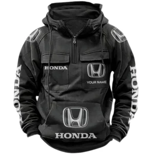 Honda Quarter Zip Hoodie Sports Hoodie Multi-Pockets Custom Name TN250525Y41HJRCT1HON