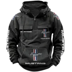 Mustang Quarter Zip Hoodie Sports Hoodie Multi-Pockets Custom Name TN250525Y41HJRCT1MUS