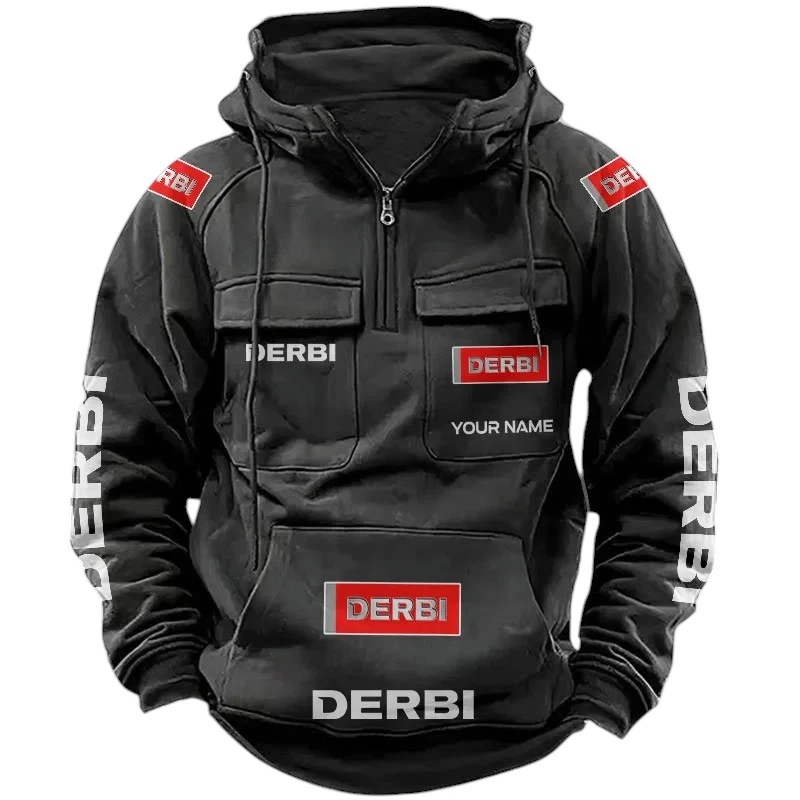Derbi Quarter Zip Hoodie Sports Hoodie Multi-Pockets Custom Name TN250525Y41HJRCT1RBI Derbi Quarter Zip Hoodie Sports Hoodie Multi-Pockets Custom Name TN250525Y41HJRCT1RBI