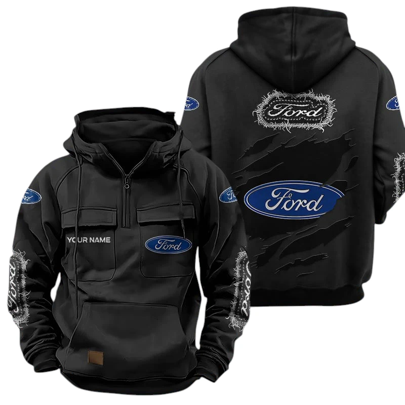 Ford Quarter Zip Hoodie Sports Hoodie Multi-Pockets Custom Name TN250525Y41HJRCT5FOR Ford Quarter Zip Hoodie Sports Hoodie Multi-Pockets Custom Name TN250525Y41HJRCT5FOR