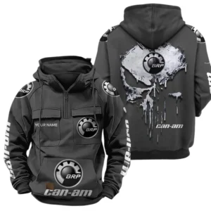 Can Am BRP Quarter Zip Hoodie, Sports Hoodie Multi-Pockets, Custom Name TN240525Y41HJRCT2CAE