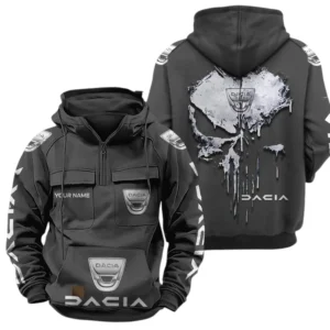 Dacia Quarter Zip Hoodie Sports Hoodie Multi-Pockets Custom Name TN250525Y41HJRCT2CIA