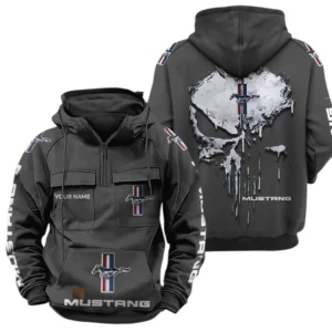 Mustang Quarter Zip Hoodie Sports Hoodie Multi-Pockets Custom Name TN250525Y41HJRCT2MUS