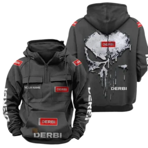 Derbi Quarter Zip Hoodie Sports Hoodie Multi-Pockets Custom Name TN250525Y41HJRCT2RBI