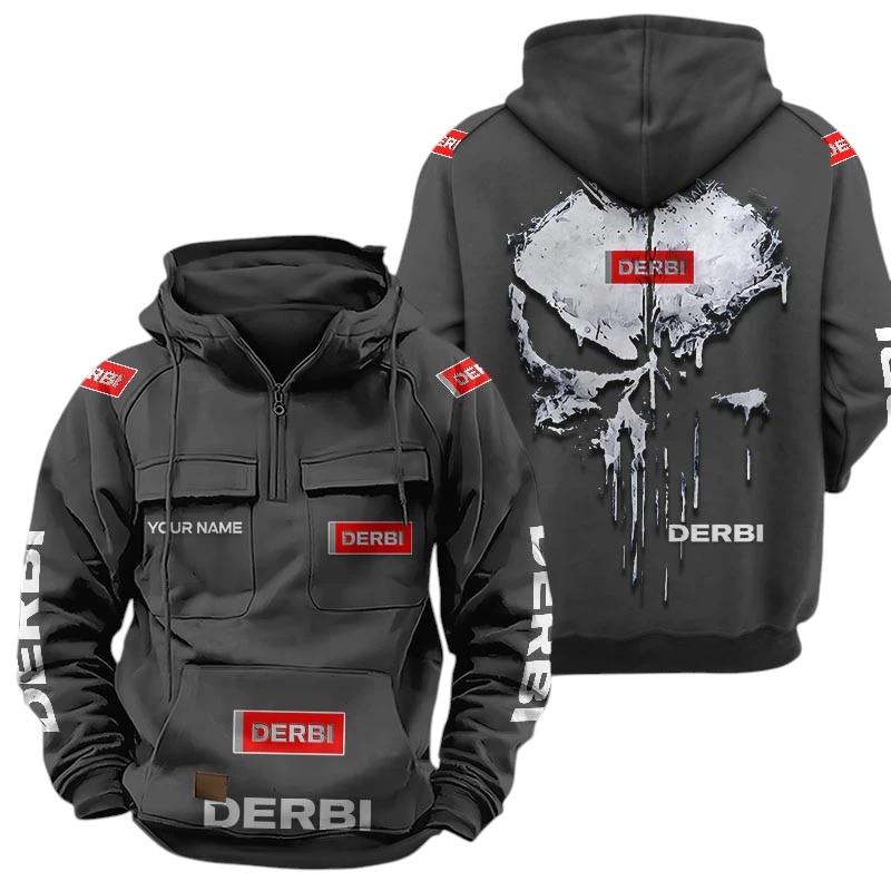 Derbi Quarter Zip Hoodie Sports Hoodie Multi-Pockets Custom Name TN250525Y41HJRCT2RBI Derbi Quarter Zip Hoodie Sports Hoodie Multi-Pockets Custom Name TN250525Y41HJRCT2RBI