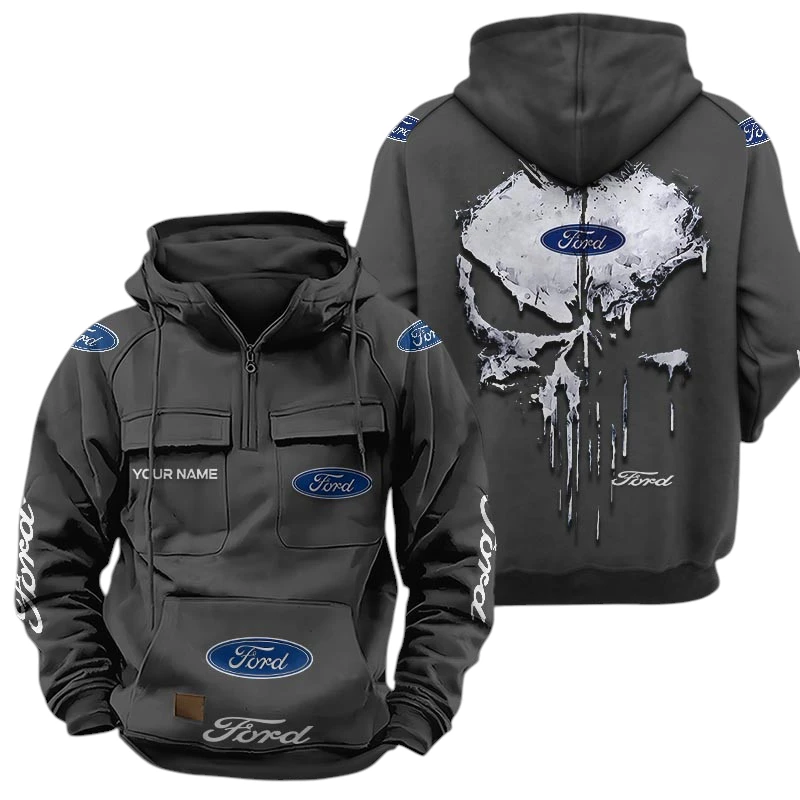 Ford Quarter Zip Hoodie Sports Hoodie Multi-Pockets Custom Name TN250525Y41HJRCT4FOR Ford Quarter Zip Hoodie Sports Hoodie Multi-Pockets Custom Name TN250525Y41HJRCT4FOR