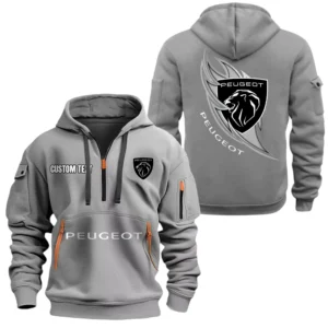 Peugeot Half Zip Hoodie Sports Hooded Multi-Pocket, Custom Name TN040625Y25QZ2HCT1PEU