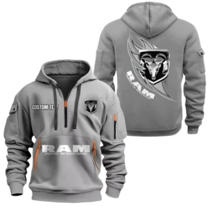 Ram Half Zip Hoodie Sports Hooded Multi-Pocket, Custom Name TN040625Y25QZ2HCT1RAM
