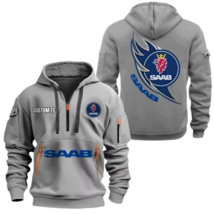 Saab Half Zip Hoodie Sports Hooded Multi-Pocket, Custom Name TN040625Y25QZ2HCT1SAA