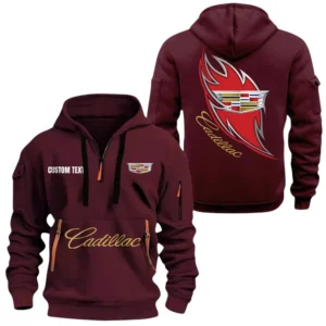 Cadillac Half Zip Hoodie, Sport Hooded Multi-Pocket, Custom Text TN260525Y25QZ2HCT1CAD