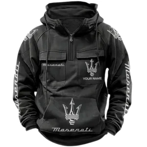 Maserati Quarter Zip Hoodie Sports Hoodie Multi-Pockets Custom Name TN020625Y41HJRCT1MAS