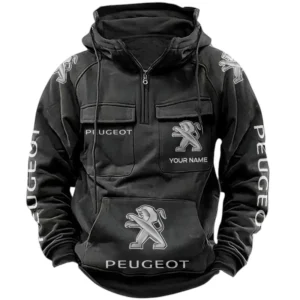 Peugeot Quarter Zip Hoodie Sports Hoodie Multi-Pockets Custom Name TN020625Y41HJRCT1PEU