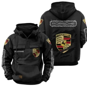 Porsche Quarter Zip Hoodie Sports Hoodie Multi-Pockets Custom Name TN020625Y41HJRCT3POR