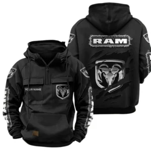 Ram Quarter Zip Hoodie Sports Hoodie Multi-Pockets Custom Name TN020625Y41HJRCT3RAM