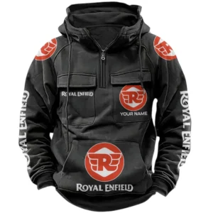 Royal Enfield Quarter Zip Hoodie Sports Hoodie Multi-Pockets Custom Name TN040625Y41HJRCT1ROY