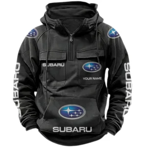 Subaru Quarter Zip Hoodie Sports Hoodie Multi-Pockets Custom Name TN040625Y41HJRCT1SUB