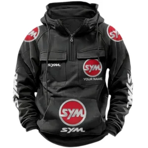 SYM Quarter Zip Hoodie Sports Hoodie Multi-Pockets Custom Name TN040625Y41HJRCT1SYM