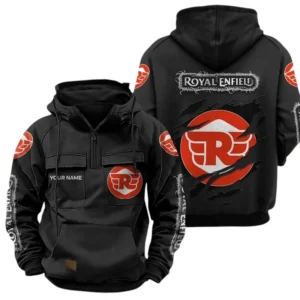 Royal Enfield Quarter Zip Hoodie Sports Hoodie Multi-Pockets Custom Name TN040625Y41HJRCT3ROY