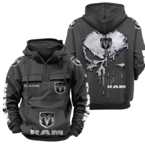 Ram Quarter Zip Hoodie Sports Hoodie Multi-Pockets Custom Name TN020625Y41HJRCT2RAM