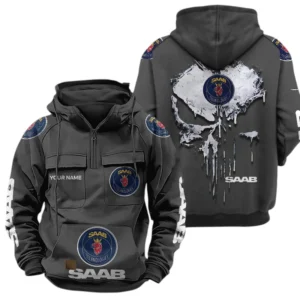 Saab Quarter Zip Hoodie Sports Hoodie Multi-Pockets Custom Name TN040625Y41HJRCT1SAA