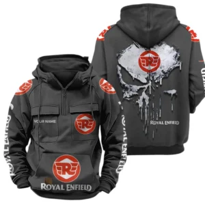 Royal Enfield Quarter Zip Hoodie Sports Hoodie Multi-Pockets Custom Name TN040625Y41HJRCT2ROY