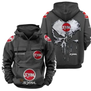 SYM Quarter Zip Hoodie Sports Hoodie Multi-Pockets Custom Name TN040625Y41HJRCT2SYM