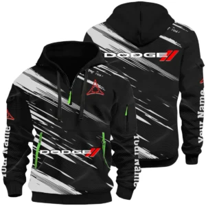 Dodge Half Zip Hoodie All Over Prints Multi-Pockets Custom Name