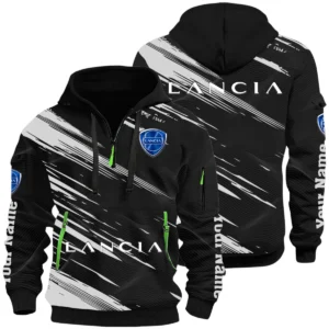 Lancia Half Zip Hoodie All Over Prints, Multi-Pockets Custom Name