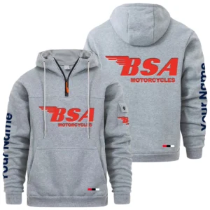 BSA Motorcycles Quarter Zip Pullover Hoodie Custom Name